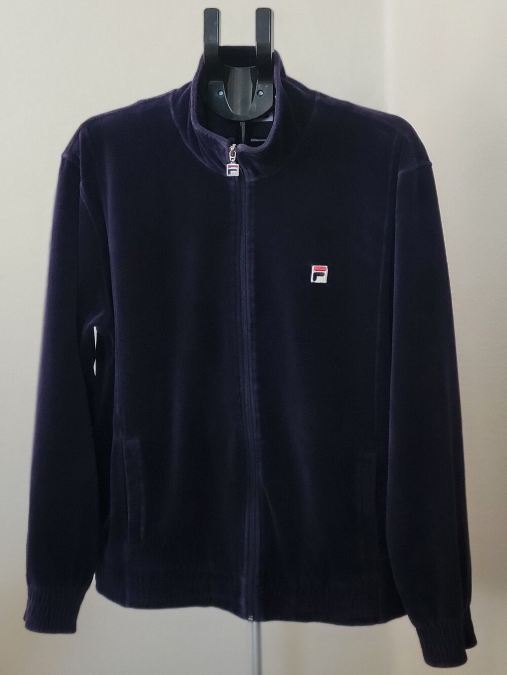 FILA Men’s Navy Blue O-Fit Velour Track Jacket XL